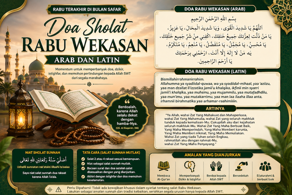Doa Sholat Rabu Wekasan 2026 Arab dan Latin